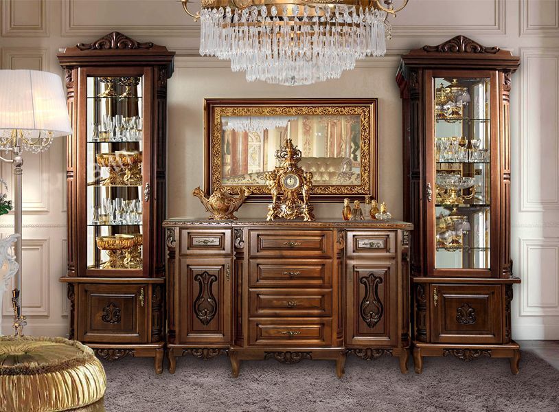 Креденс "Monro-Gold" білий з масиву дерева дуб 1078 фото